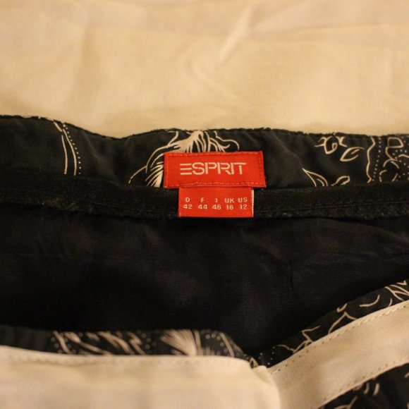 Black and White Silk Lined Esprit Skirt - Picture 3 of 4